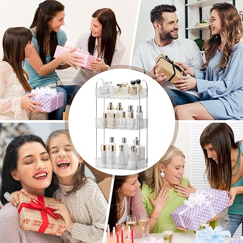 Miniatura 6 de Organizador de baño, bandejas de tocador, estante organizador de maquillaje para el cuidado de la piel, estante de mostrador para cosméticos,