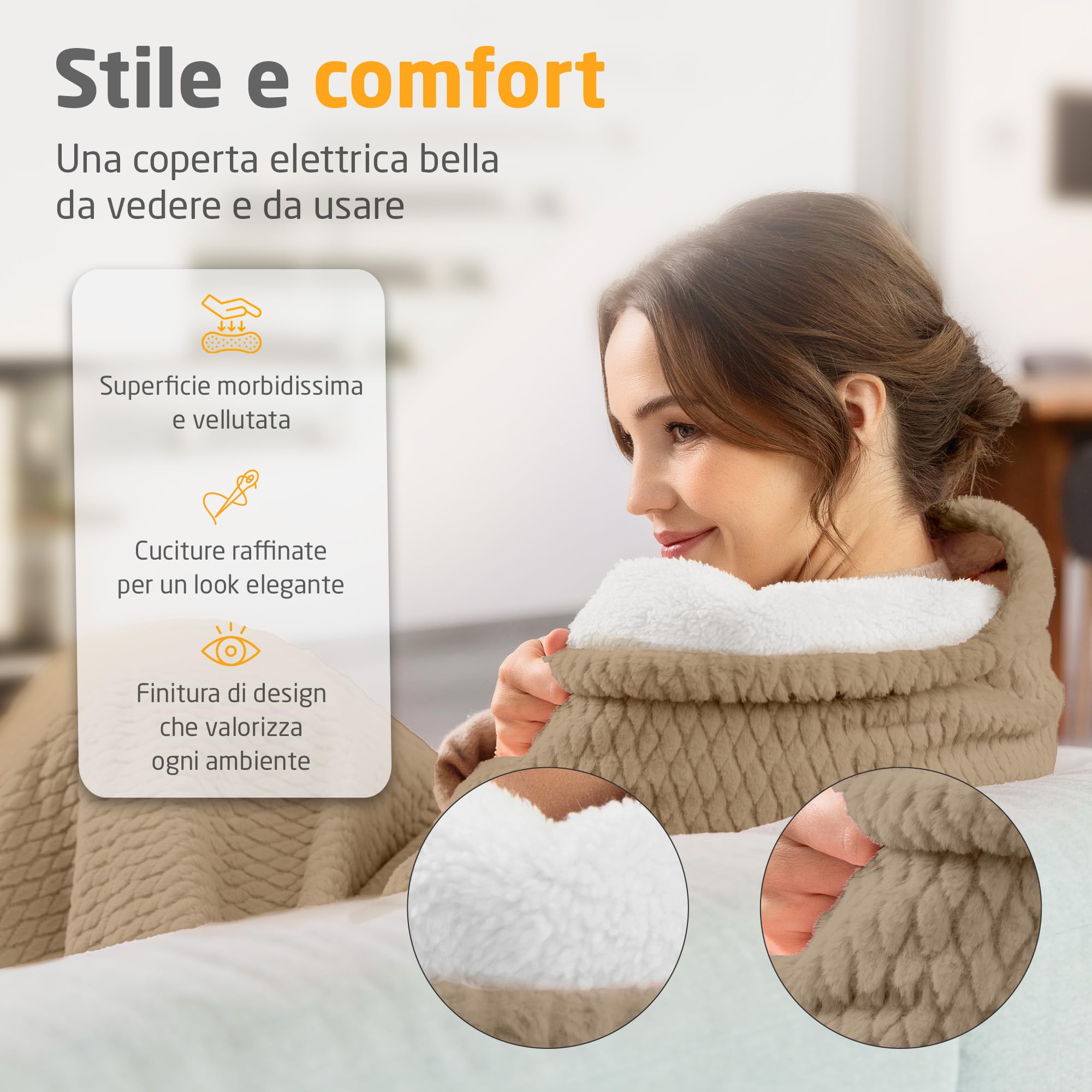 medisana HB 419 coperta termica elletrica, coperta riscaldante morbidissima | con 9 livelli di calore, scaldino elletrico extra morbido con spegnimento automatico, protezione contro surriscaldamento