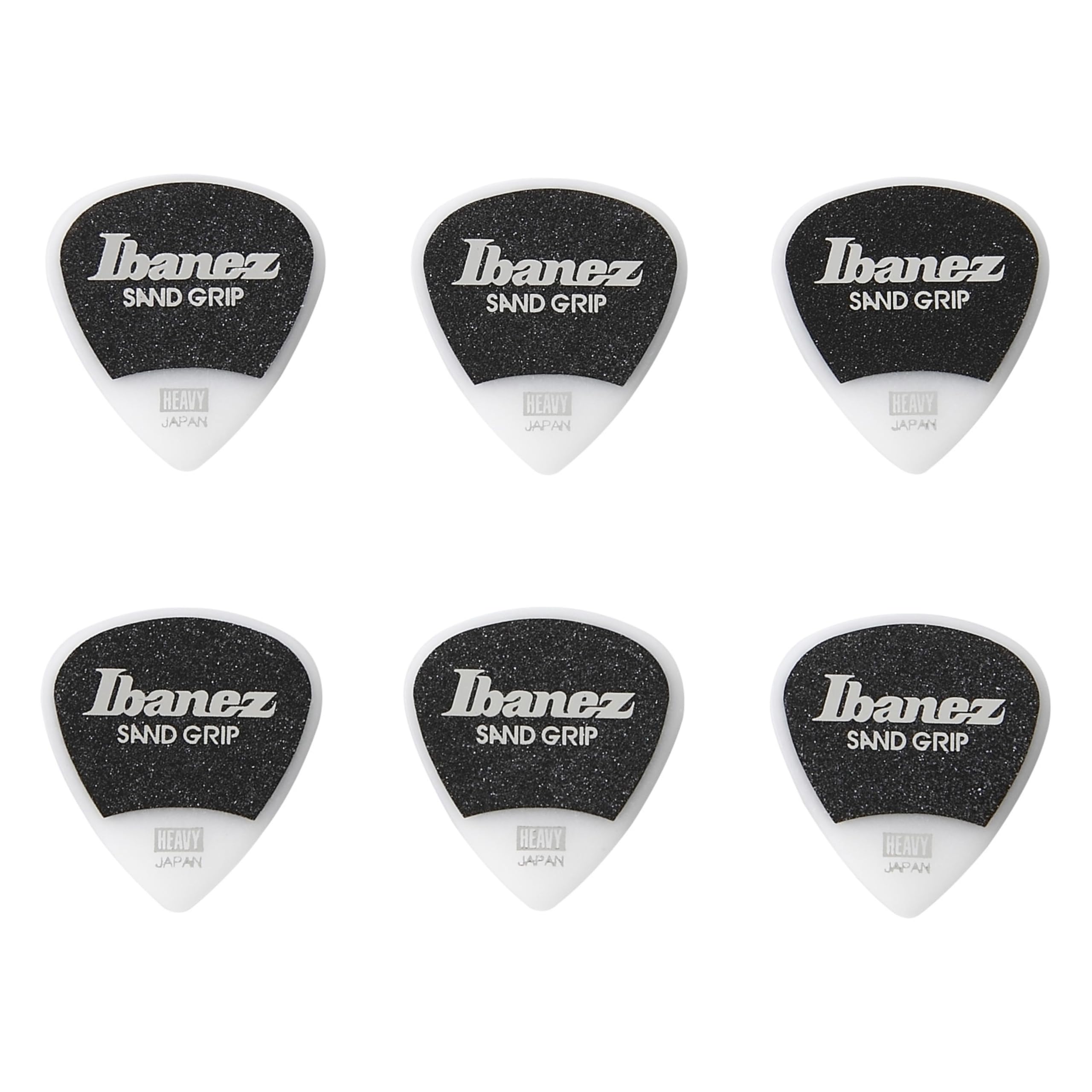 Ibanez PPA16HSG-WH Lot de 6 médiators GRIP WIZARD à grip sable, 1.0mm, Blanc
