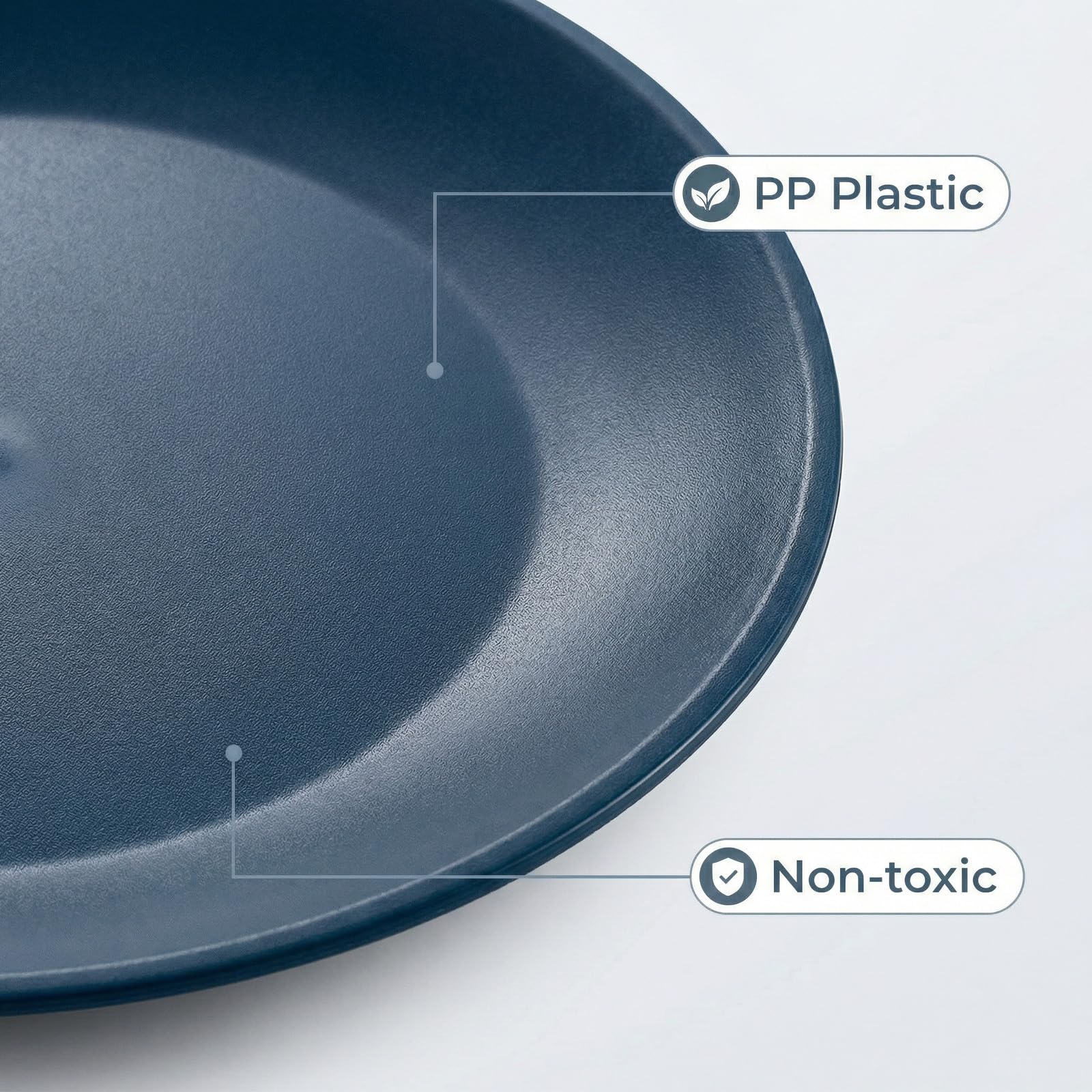 AOYITE Platos de plástico reutilizables, irrompibles, juego de 12, sin BPA, aptos para microondas y lavavajillas, platos de fiesta para cualquier ocasión, barbacoa, viajes, eventos (costero)