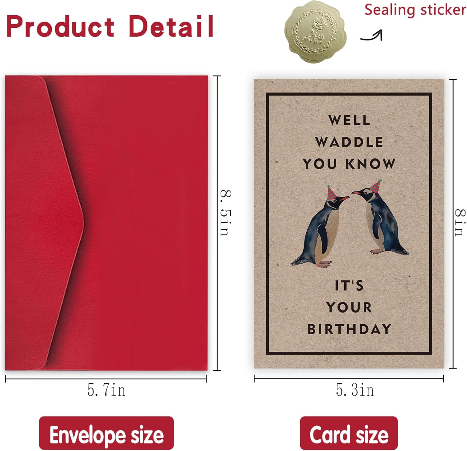 Penguin Pun Birthday Card - - Animal Pun Card Well Waddle You Know It's Your Birthday - Cute Birthday Card - Image 2