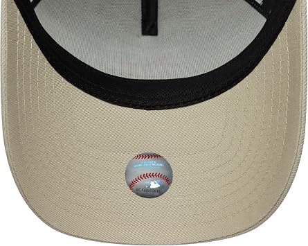 New Era Adult's 9Forty Aframe Outline Script MLB New York Mets Baseball Cap Hat Light Beige