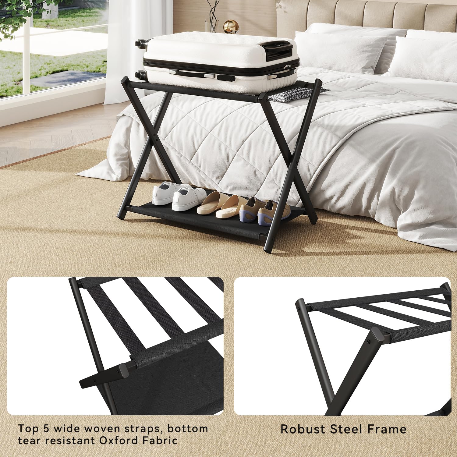 IBUYKE Luggage Rack for All Suitcase Sizes TLR002B