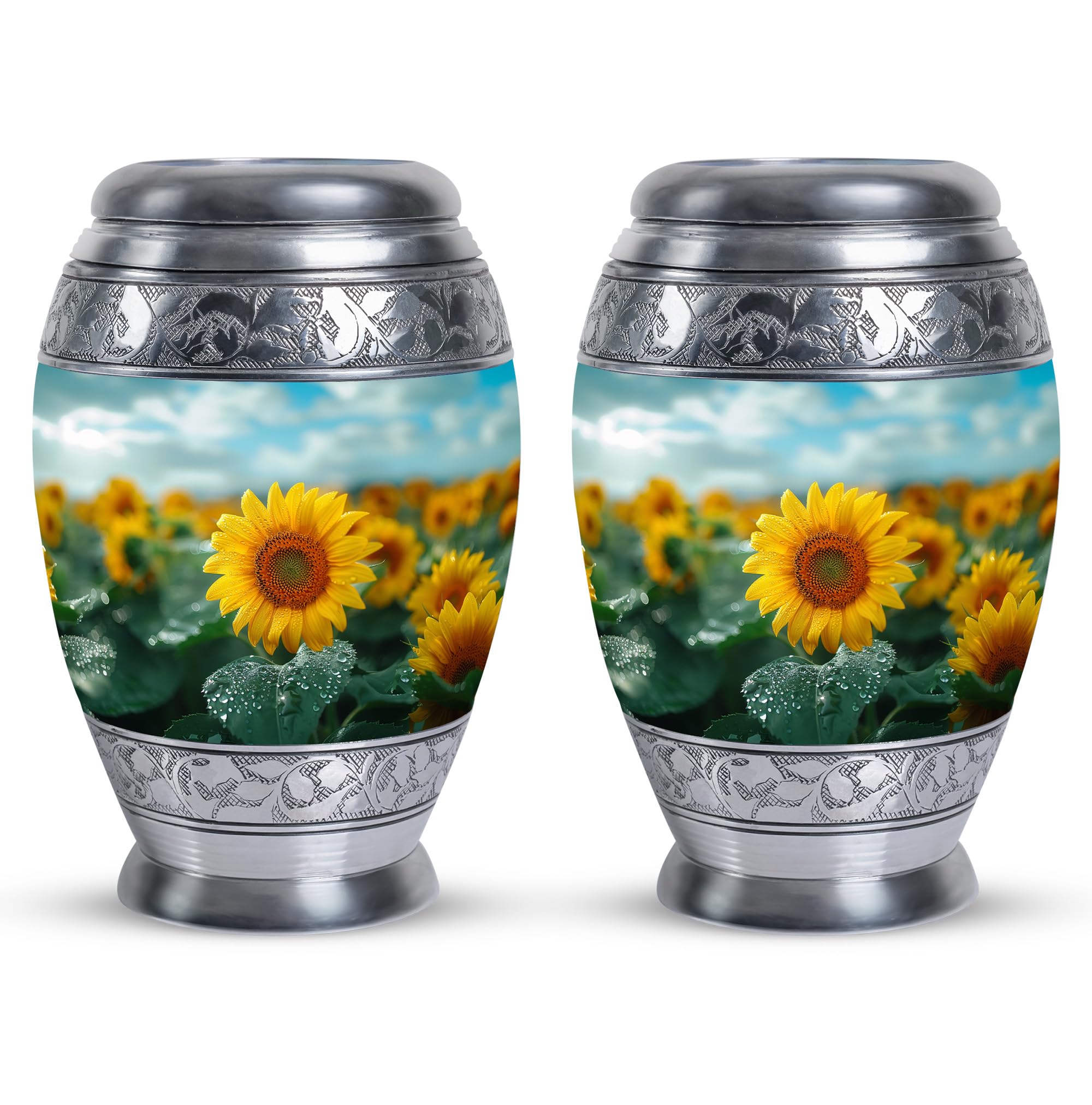 SUBSH Sunny Sunflower Morning - 3 Inch - Human Urn - Pack of 2 - Unique Keepsake Urn for Adult Ashes