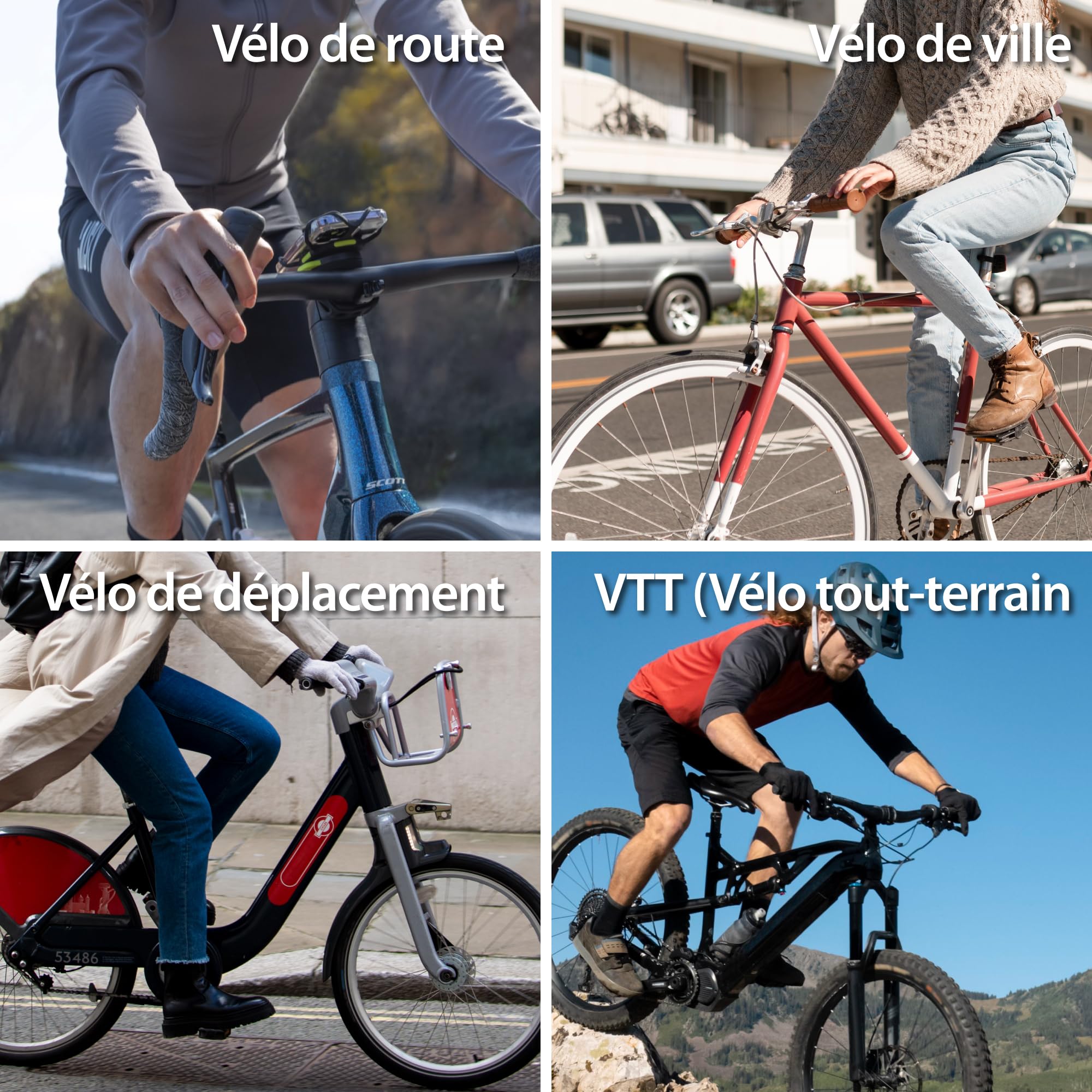 Bone Bike Tie Connect Kit 3 - Sticker, Support téléphone vélo magnétique Universel pour Potence, Rotation 360°, libération Rapide, Verrouillage sécurisé, Antichoc, Compatible Smartphones 4,7"–7,2"