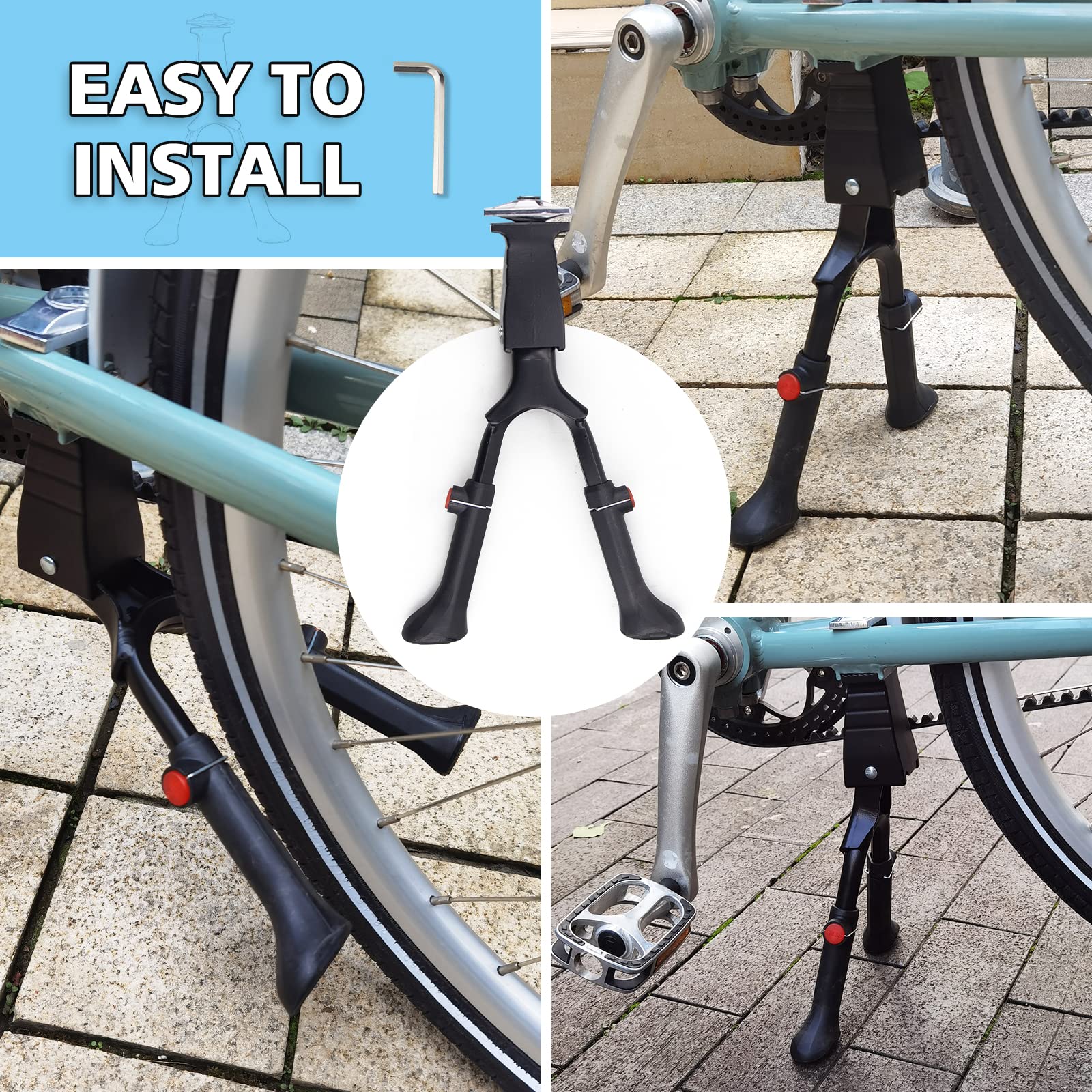 MEGHNA Cavalletto Bici MTB per 24-28Inch Regolabile Alta qualità Alluminio Lega Bike Stand Cavalletti per Bicicletta Mountain Bike, Bici da Strada, ebike, BMX,MTB Elettrica, Bici Pieghevole