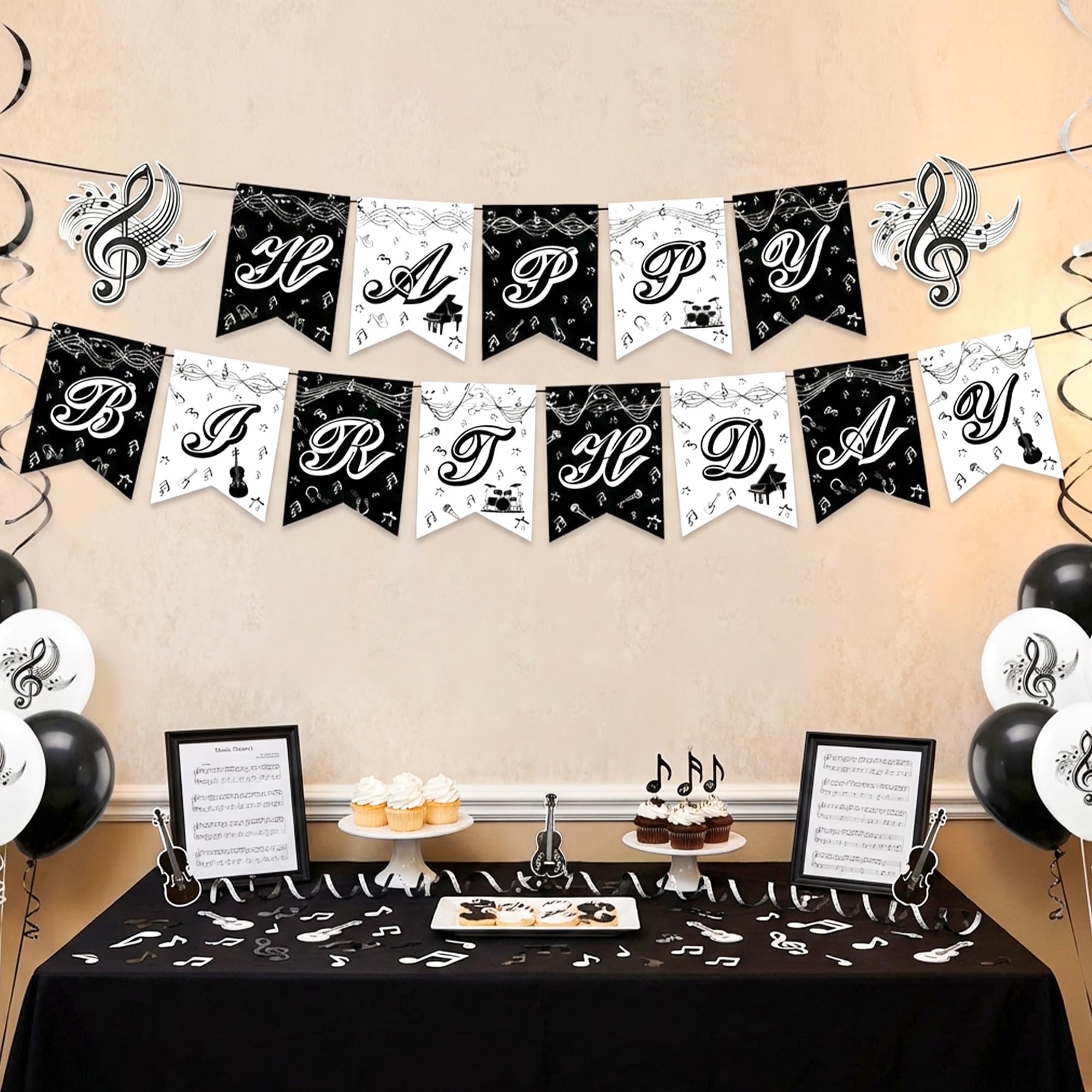 Rock Roll Birthday Garland Music Rock Party Decoration