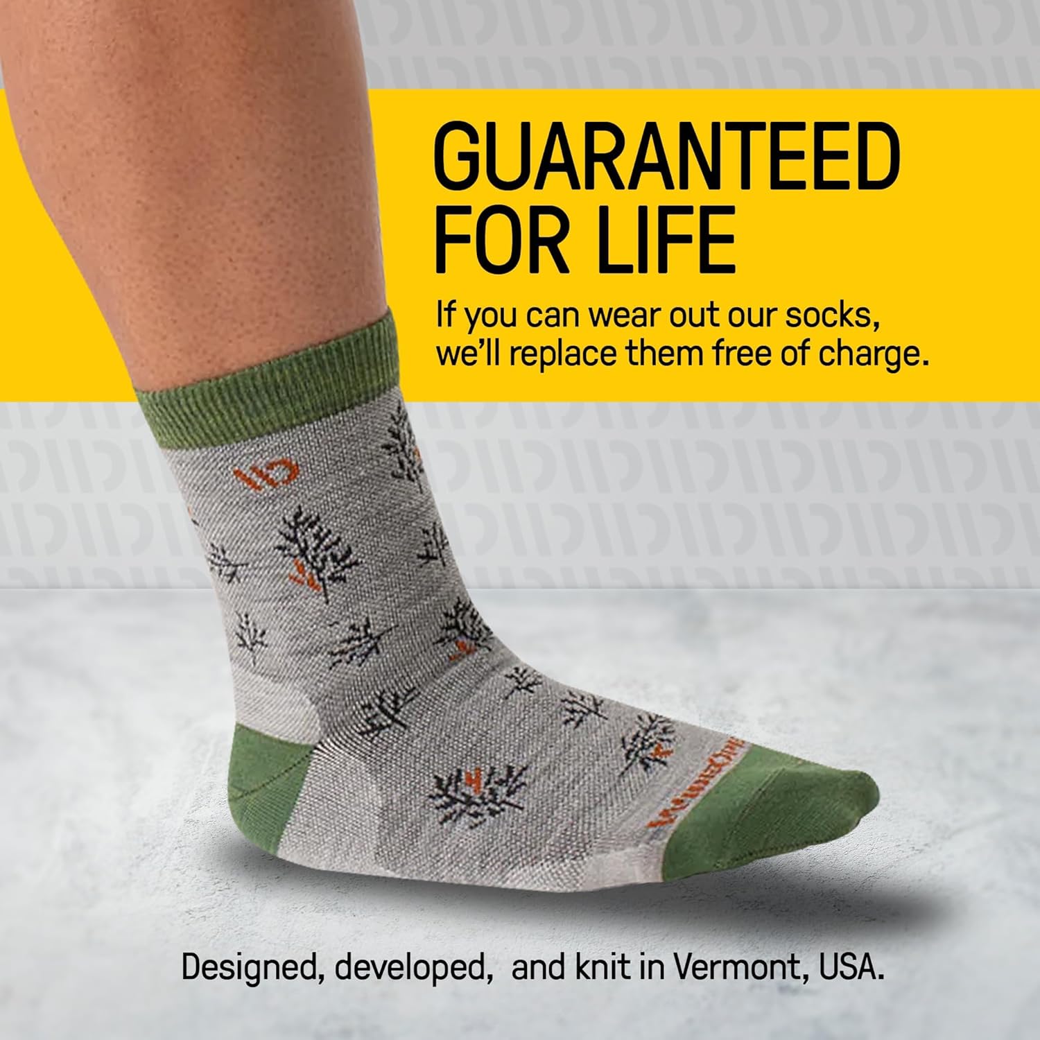 Wide Open Micro Crew Women's Socks - Merino Wool, Lightweight Foliage Everyday Socks - Image 4