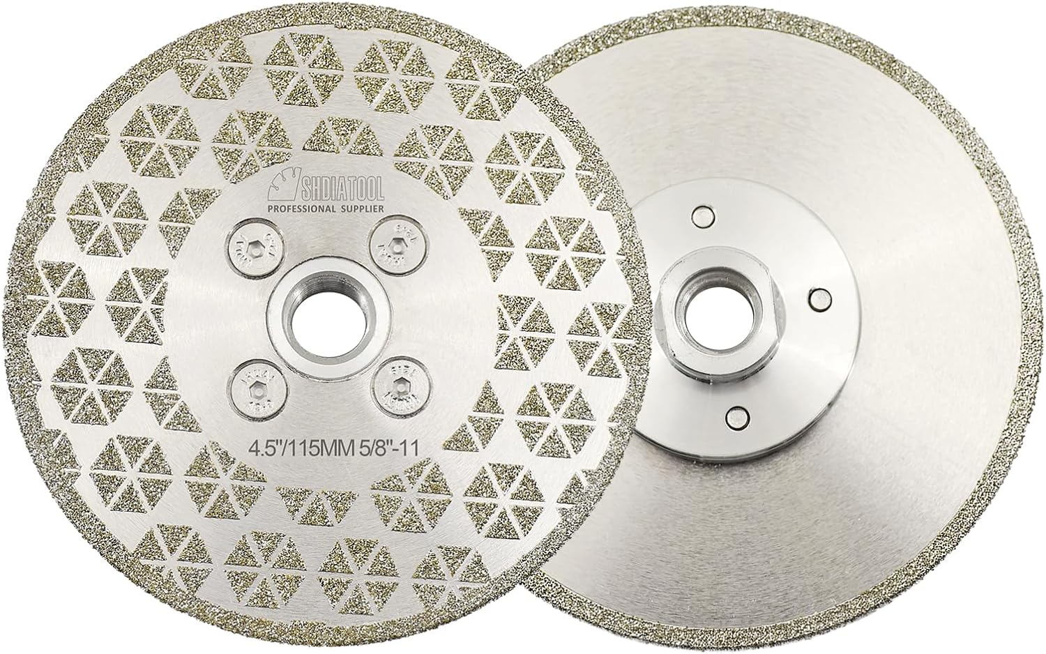 SHDIATOOL Diamond Cutting Grinding Disc 4-1/2-Inch Saw Blades Single Side Coated Electroplated Grinding Wheel for Granite Marble 115mm(Pack of 2)