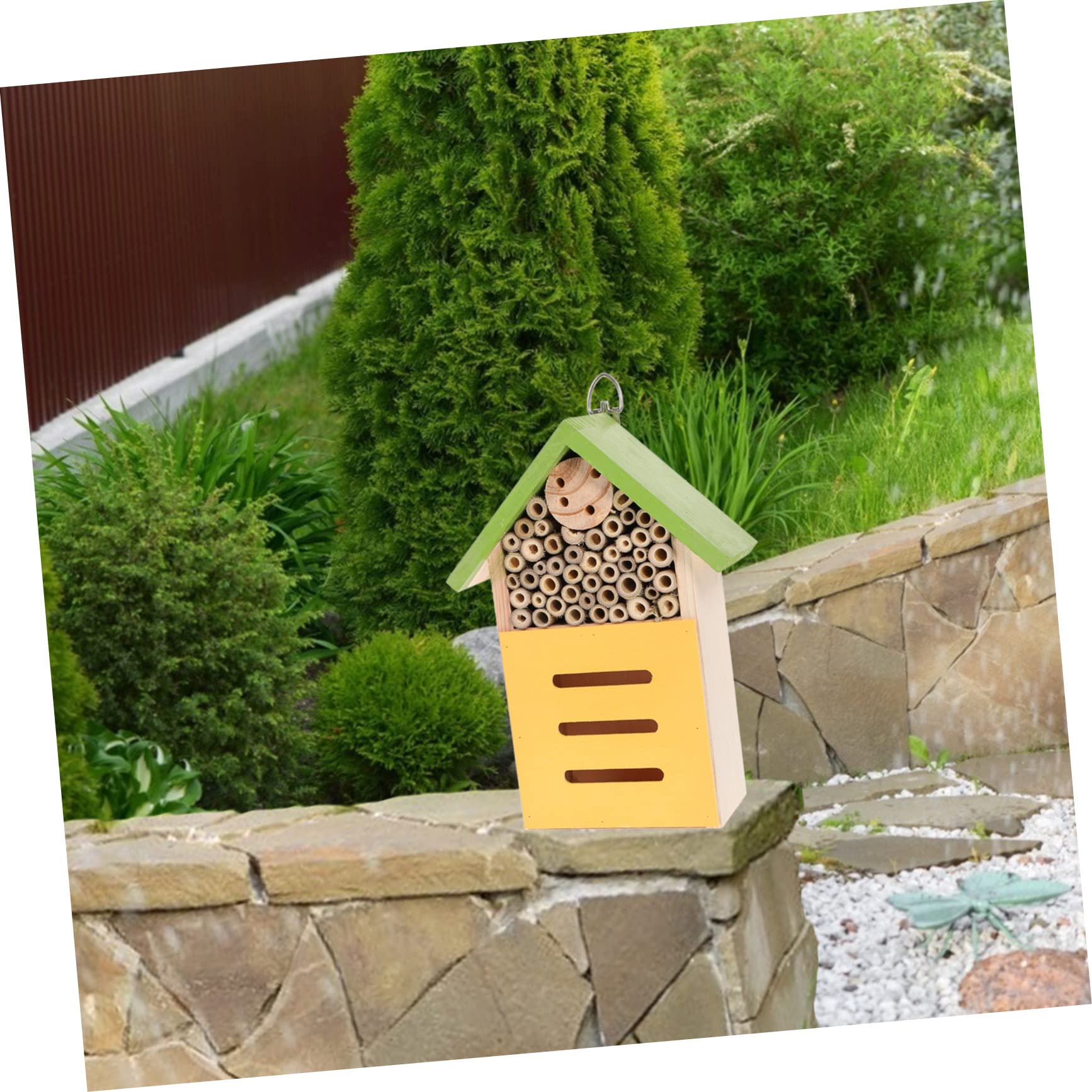 Dekoratives Insektenhaus für Garten Grün Langlebig als Lebensraum für Marienkäfer und Nützliche Insekten