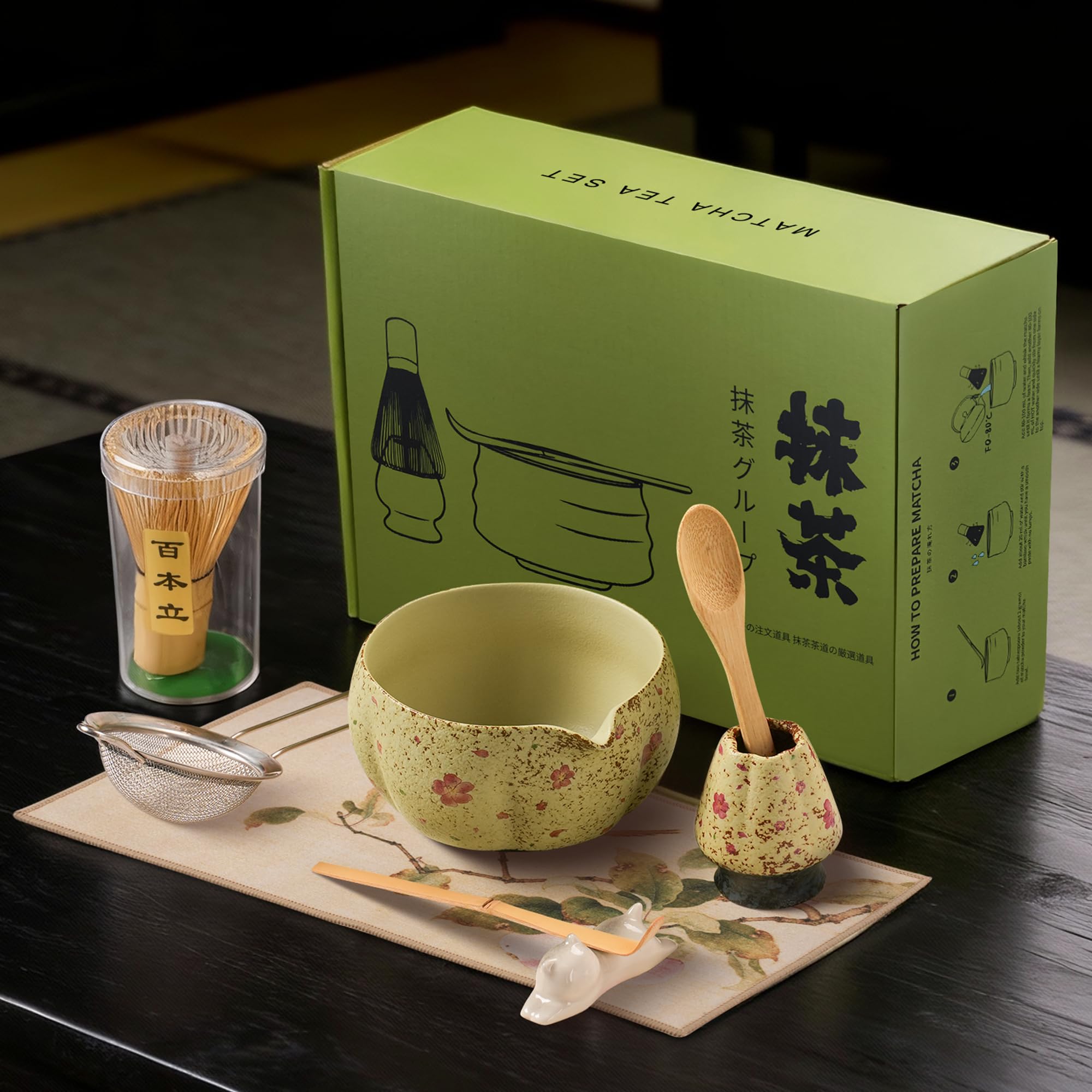 Amazon | Sonrasi 抹茶セット 茶道セット 8点 桜模様 茶碗 茶筅 茶杓