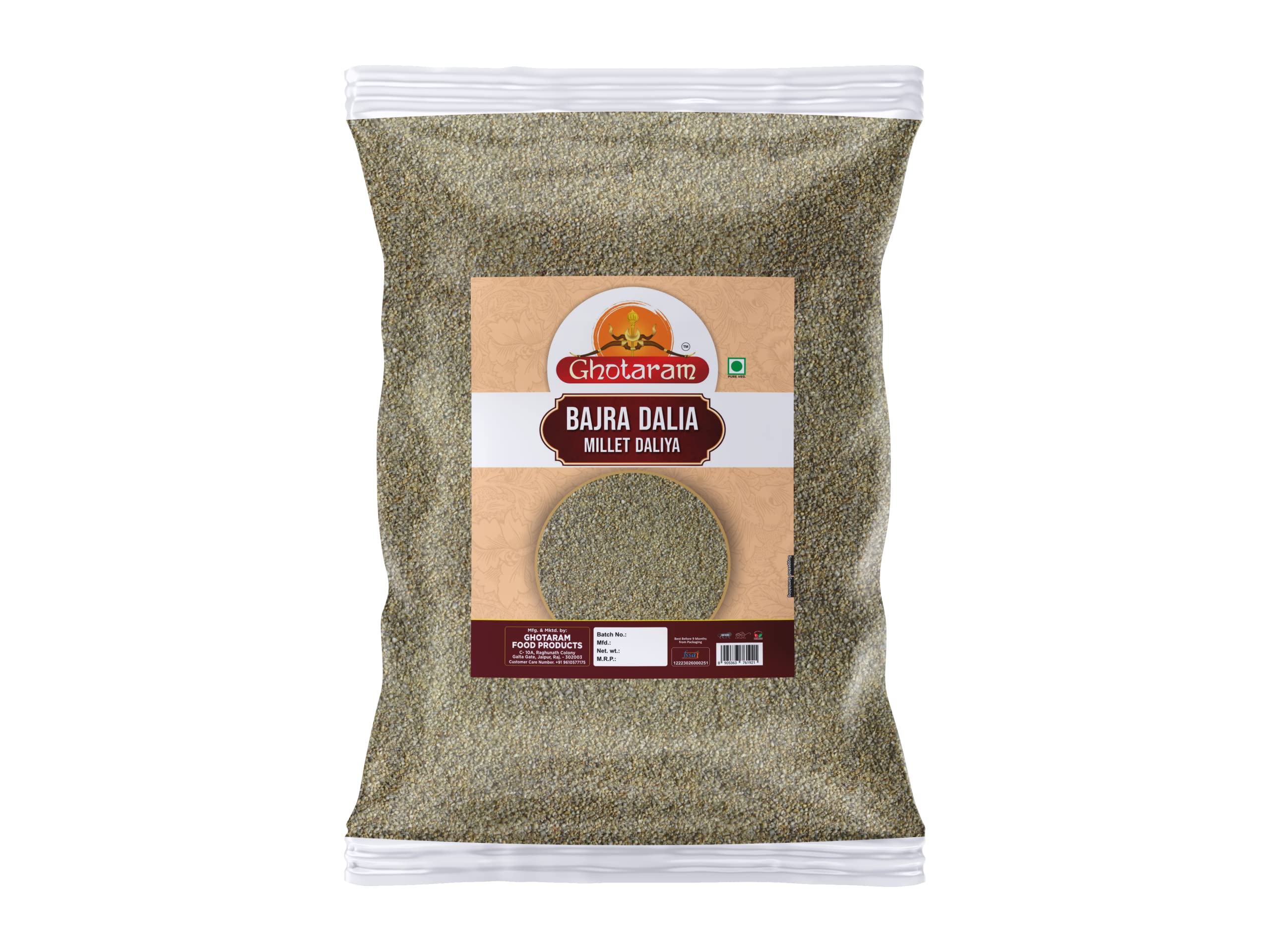 Ghotaram Rajasthani Barmer Bajra Khichdi Daliya//Pearl Maiwa Millet Porridge Gluten Free||Broken/Cracked Cumbu/Bajeer Millet Daliya-980g (B0BZJDS32L) Amazon Price History, Amazon Price Tracker