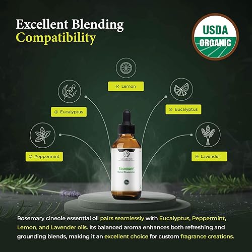 Vista 21 de Aceite esencial de cinol certificado de romero orgánico España - (1oz)