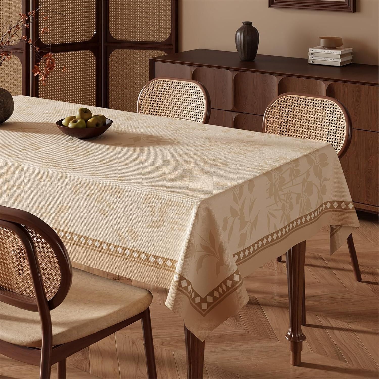 KIJyfgTR Wipe-clean PVC Tablecloths Featuring Minimalist Geometric And Floral Patterns(Floral,100x180cm)