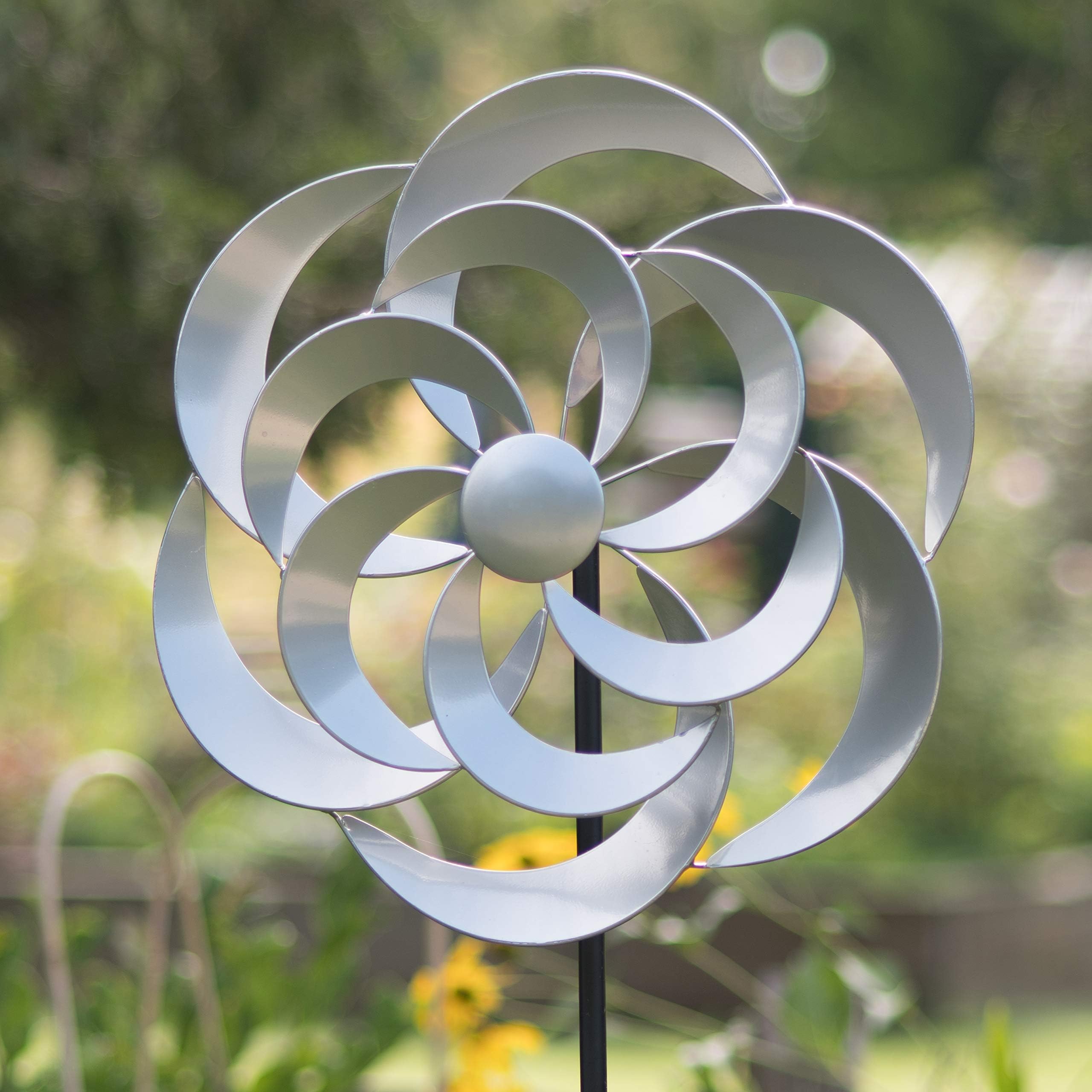 Creekwood Cotswold Wind Spinner Sculpture, Silver, 50cm Width x 170cm Height