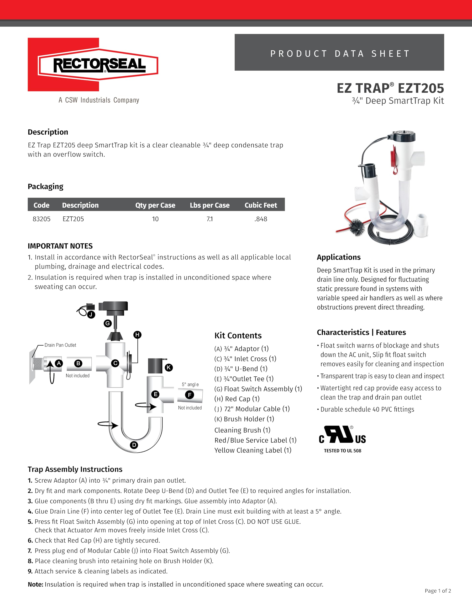 Rectorseal 83205 EZ EZTrap 3/4