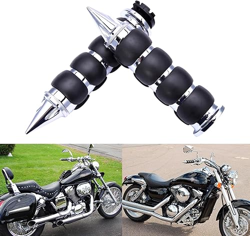 DREAMIZER Agarraderas de manillar de motocicleta de 1 pulgada de cromo