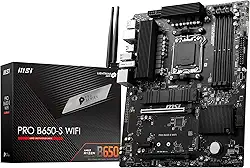 MSI Placa-mãe WiFi PRO B650-S, ATX - Suporta processadores AMD Ryzen série 7000, AM5 - DDR5 Memory Boost 6000+MHz/OC, 2 x PCIe 4.0 x16, 2 x M.2 Gen4, Wi-Fi 6E