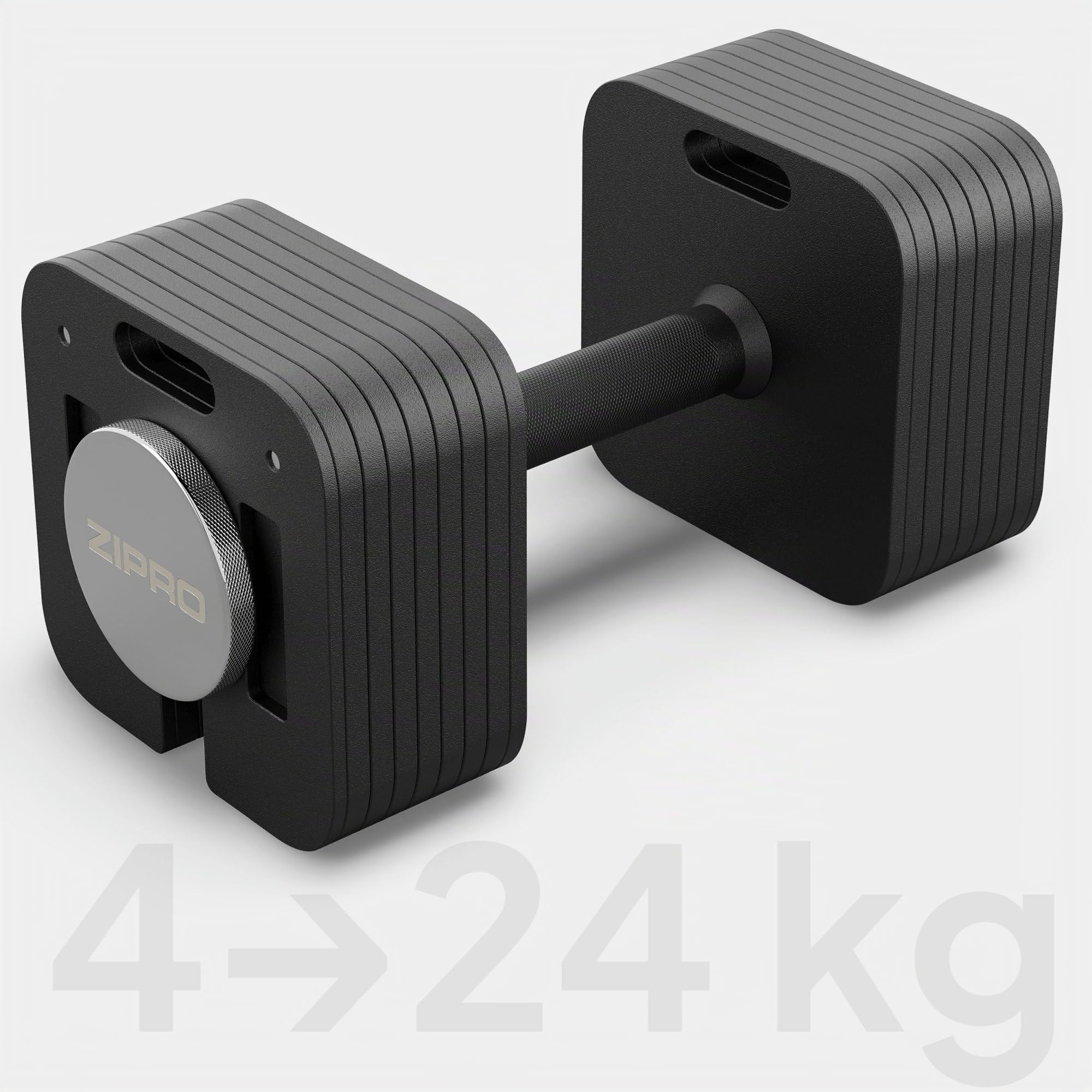 Zipro Mancuernas ajustables, diseño cuadrado antideslizante, 16-24 kg, ideal para entrenamiento en casa, forma cuadrada, gimnasio en casa, fitness