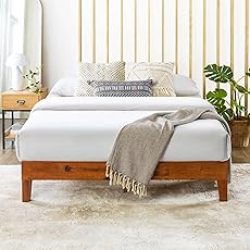 Mellow Naturalista Grand - 12 Inch Solid Wood Platform Bed with Wooden Slats - No Box Spring Needed - Twin (Cherry)