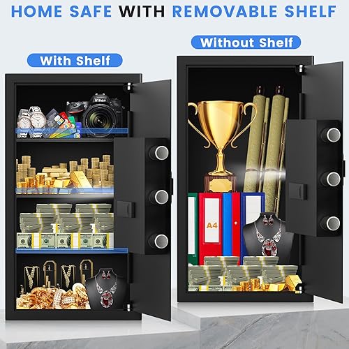 Miniatura 3 de Caja fuerte ignífuga grande de 6.5 pies cúbicos, caja fuerte para el hogar con bolsa ignífuga e impermeable, caja fuerte digital para documentos de