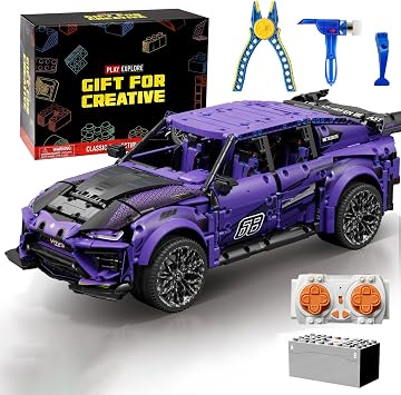 Remote Control Building Car, Compatible with Technic Car, 18 21in Dynamic | 2375 Pieces with Motors Rechargeable Battery, Large Size SUV Construction Building Toy for Adults Teens Aged 12+