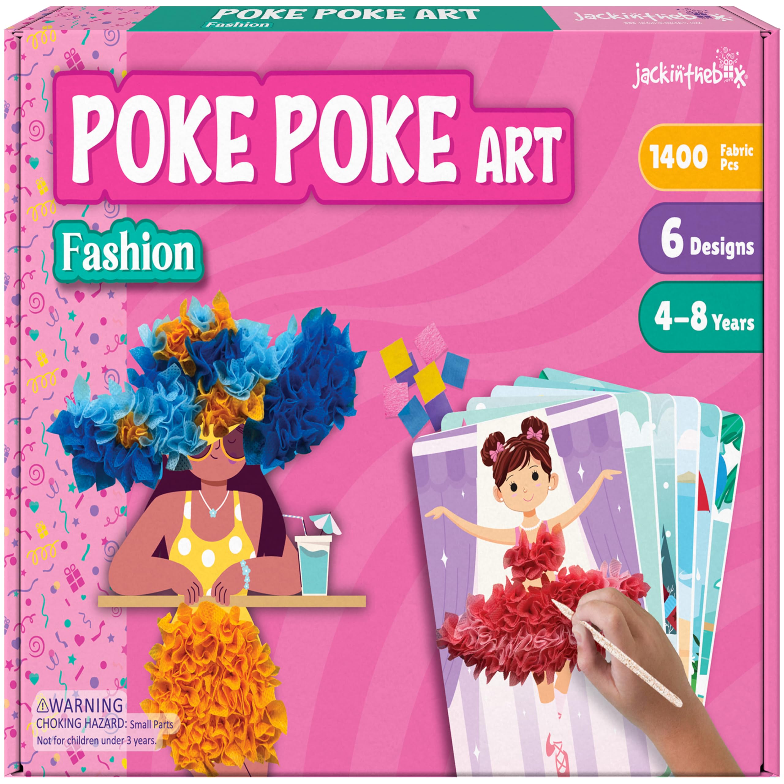 Sponsored Ad - jackinthebox Poke Poke Art for Kids - Fashion Theme, Mess-Free Fabric Art and Craft, Flower Pressing Kits, Gift for Kids, Girl Gifts, Toys for Girls Ages 4 5 6 7 8