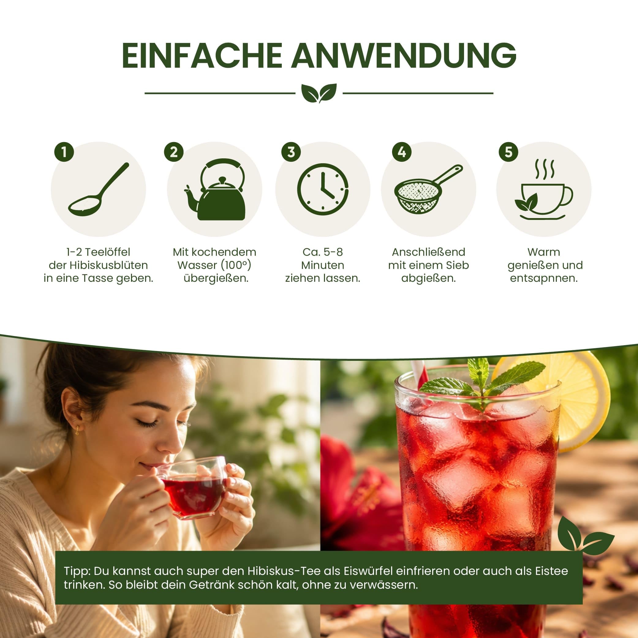 5 kg GRÖSSENAUSWAHL Hibiskustee | Hibiskusblütentee | Hibiskus Blüten Tee | getrocknet geschnitten | Malve