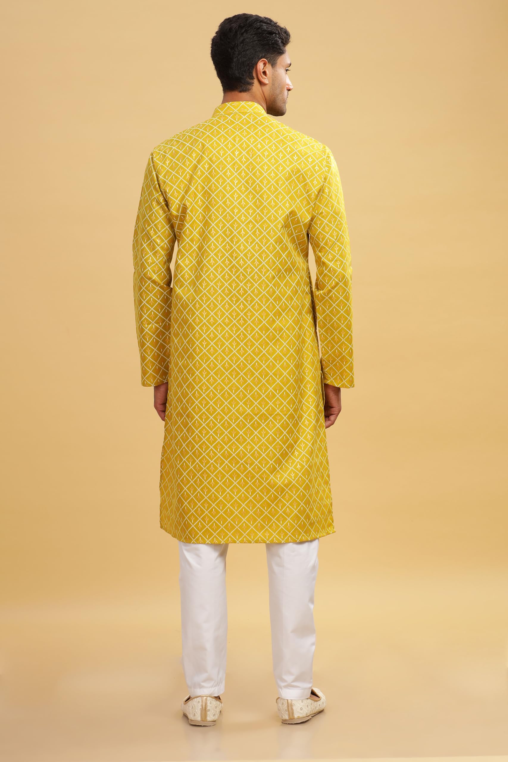 BE ACTIVE Men's Cotton Regular Fit Kurta (C-399-2_Green-1 - Image 7 thumbnail
