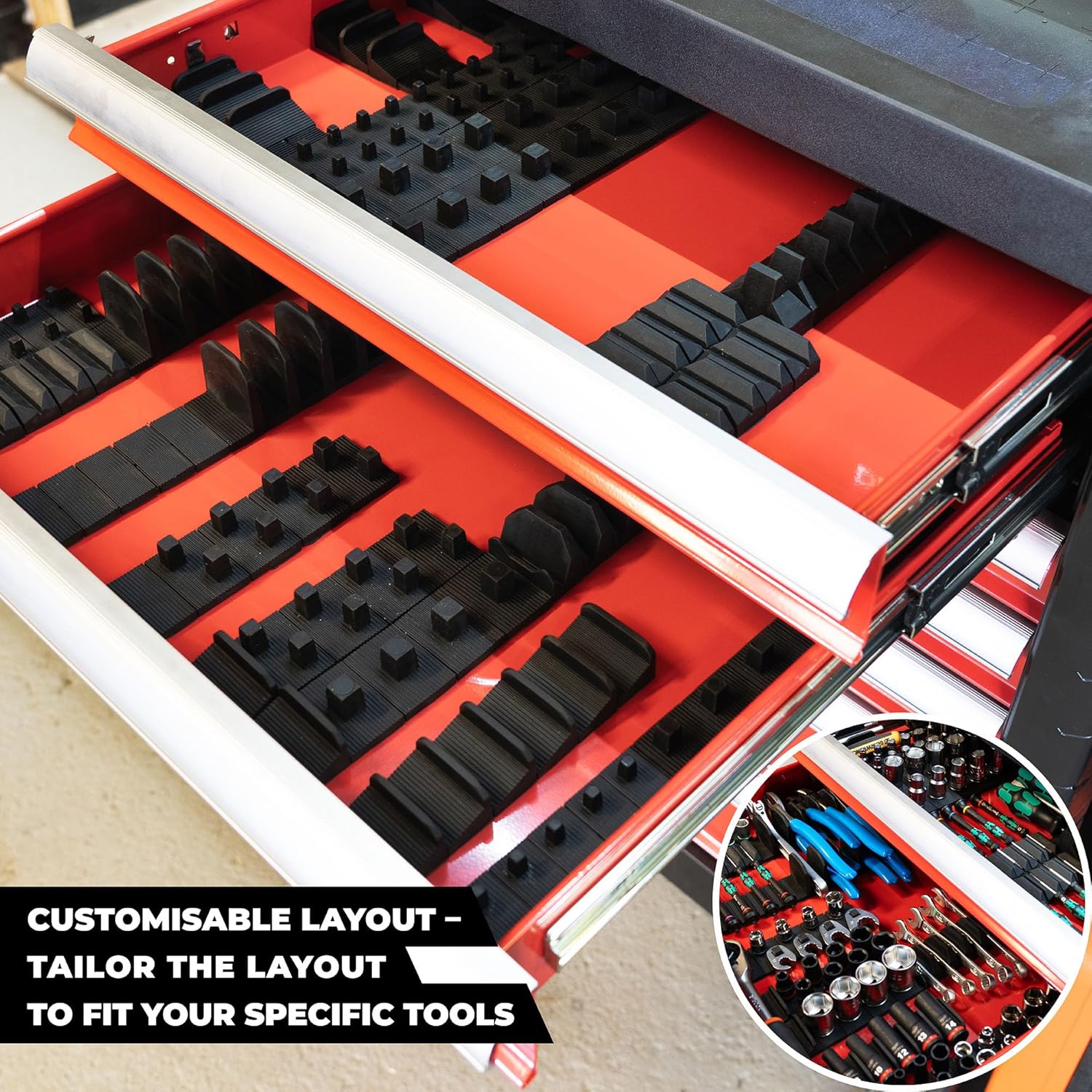 Stealthmounts Tpe Drawer Hive Plier Holder, Black, 10 Pieces