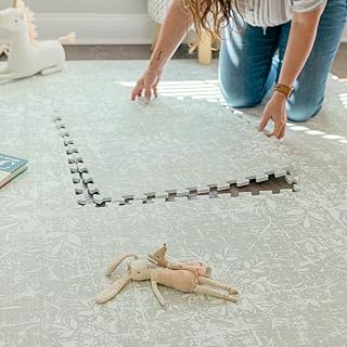 Little Landings Eden Baby Play Mat 6x6ft - Premium Non-Toxic EVA Foam for Tummy Time, Crawling, Toddlers 0-5+ Stylish Playroom Mat