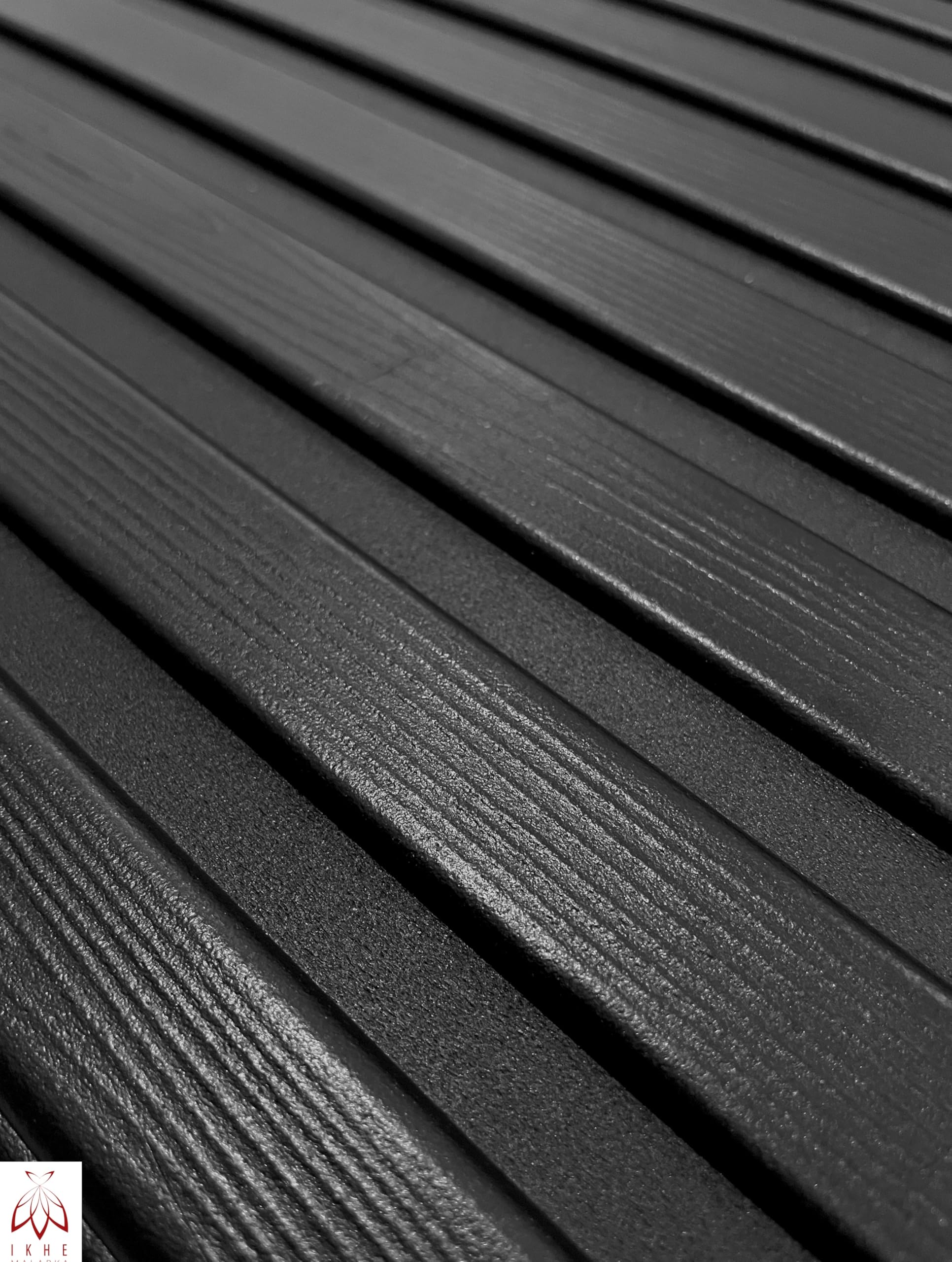 Pannelli da parete in polistirolo 3D, pannelli da soffitto, XL, decorativi, lamelle in polistirolo, imitazione, soffitto, rivestimento da parete, spessore 3 mm, 100 x 50 cm, 16 m², 32 pezzi (nero 3D