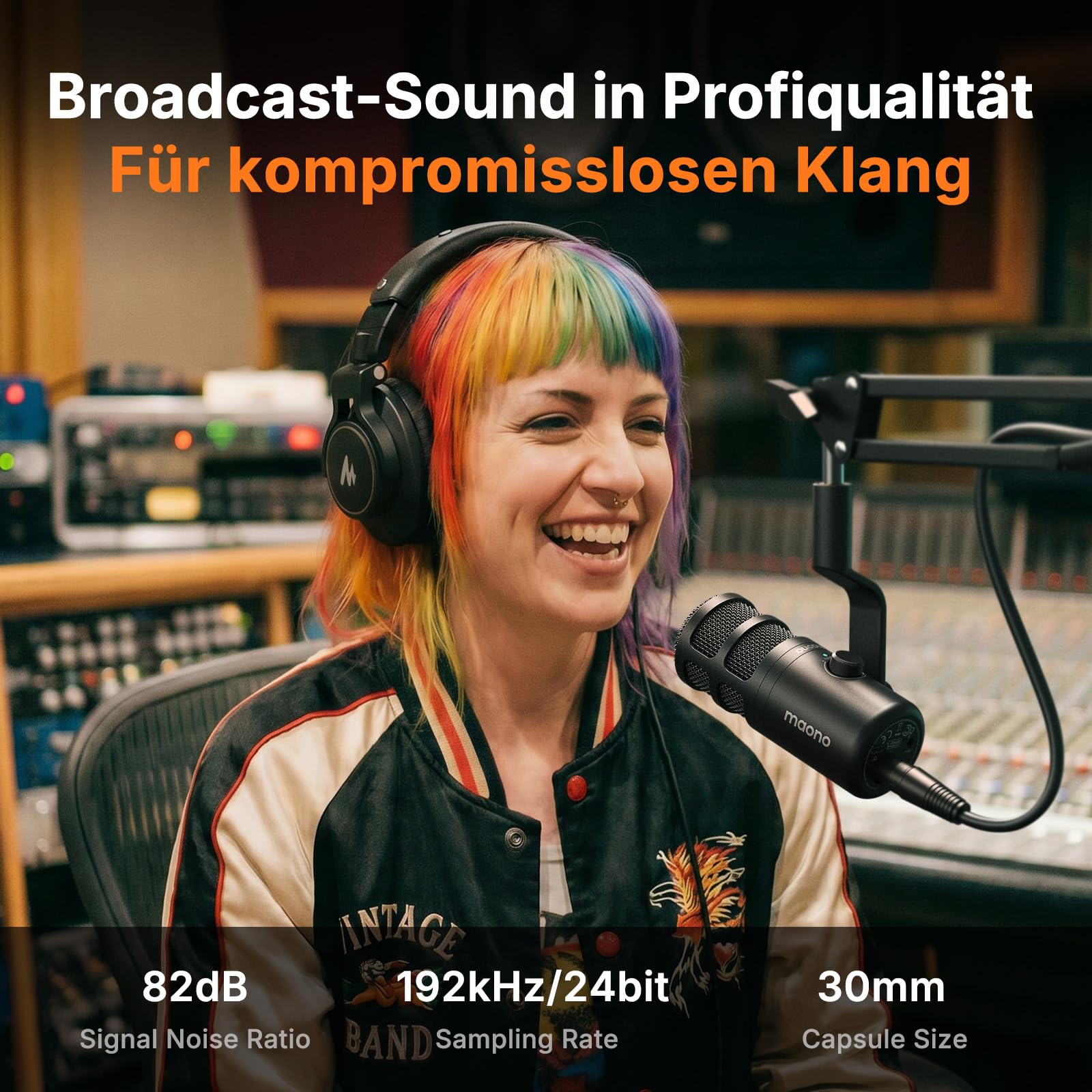 MAONO PD100 Gen2S USB/XLR Dynamisches Mikrofon für PC, 192kHz/24bit Studio-Klang, Mute-Taste, Echtzeit-Monitoring, Metallgehäuse, inkl. USB- & XLR-Kabel, Komplettset für Podcast, Streaming, Homeoffice