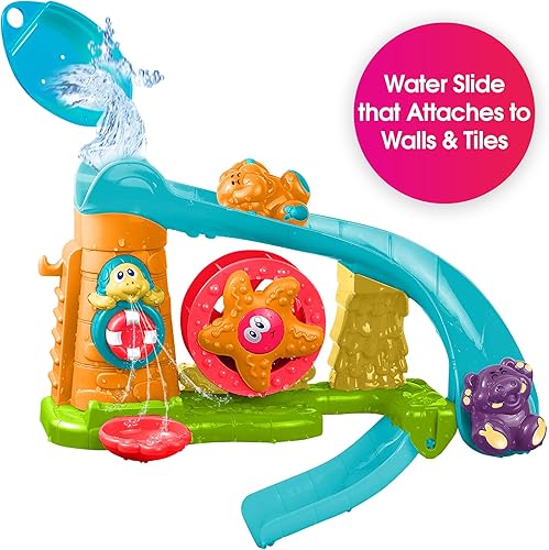 Miniatura 4 de Edushape Juguete de baño de cubo mágico de agua, 6 coladores únicos, juguete de aprendizaje Montessori para el desarrollo infantil temprano, enseña