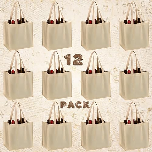 Miniatura 4 de Bolsa de vino para 6 botellas de vino no tejida con divisor, lavable, bolsa de viaje reutilizable, bolsa de viaje portátil para vino, bolsa de