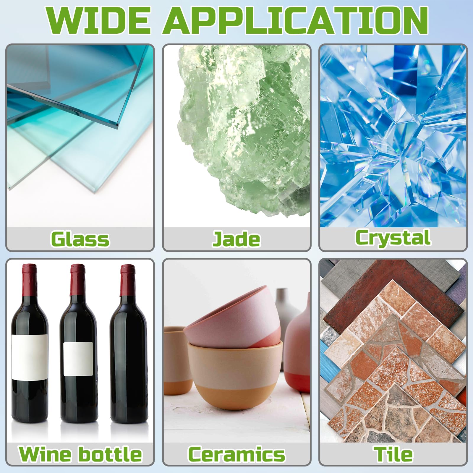 Disco de corte de vidrio, 5 cuchillas de corte de diamante para amoladora angular de 4 x 7/8 pulgadas, hoja de sierra ultrafina para cortar azulejos, botellas de vino de jade de cerámica de