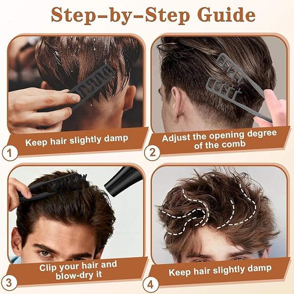 STRUKTURPASTE Lockenkamm Textur Kamm,Haarzange Texturkamm Texture Comb Styling Kamm Roots Volume Tool für Die Haarwurzeln Mit Ponyansatz Pflegen,Lifting Haarwurzeln Haarbürste für Männer und Frauen - 5