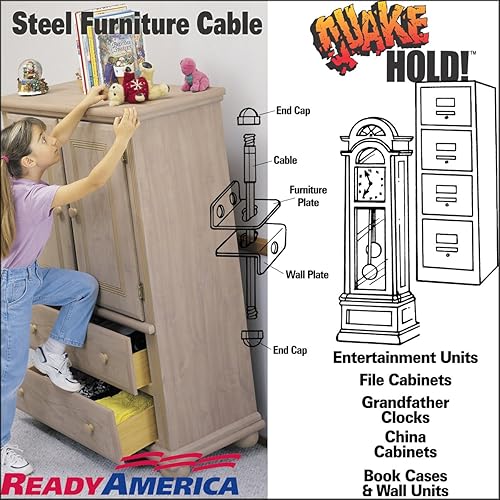 Miniatura 2 de Quakehold! 2830 - Cable para muebles, plateado, 7 pulgadas (paquete de 2)