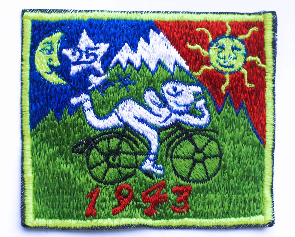 ImZauberwaldLSD original Hofmann patch goa trance psychedelic acid design 1943 bicycle day 8.5cm diameter 3.2 inches albert hofmann timothy leary