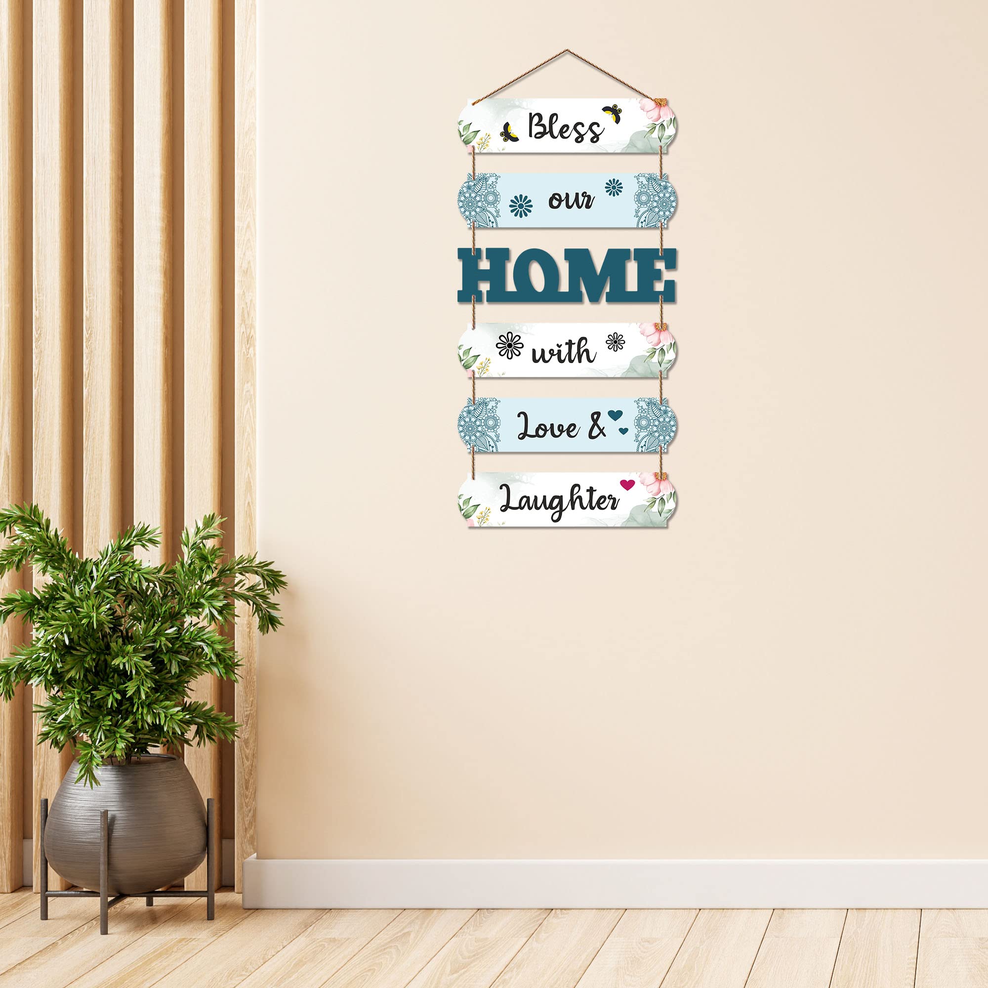 Artvibes Bless Our Home Wooden Wall Hangings Decor For Home | Bed Room | Decor Hanging Ornaments | Home Quotes Wall Hanging | Modern Decor Items | Wall Poster | Artworks Hangings | Gift (WH_6604N) 2