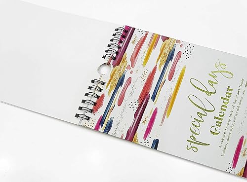 Miniatura 4 de Brush Strokes Calendario perpetuo para colgar en la pared de cumpleaños, aniversario, recordatorio de eventos especiales, calendario con impresión