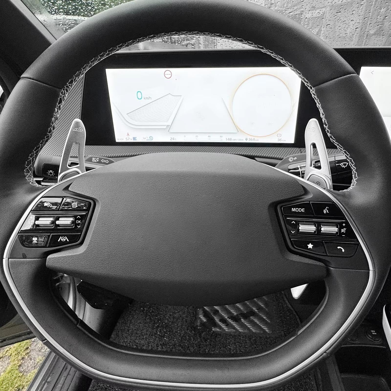 Fissi Compatibile Con KIA Per EV6 2022 2023 2024 2 Pezzi Alluminio Argento Cambio Volante Paddle Shifter Estensione Accessori Auto