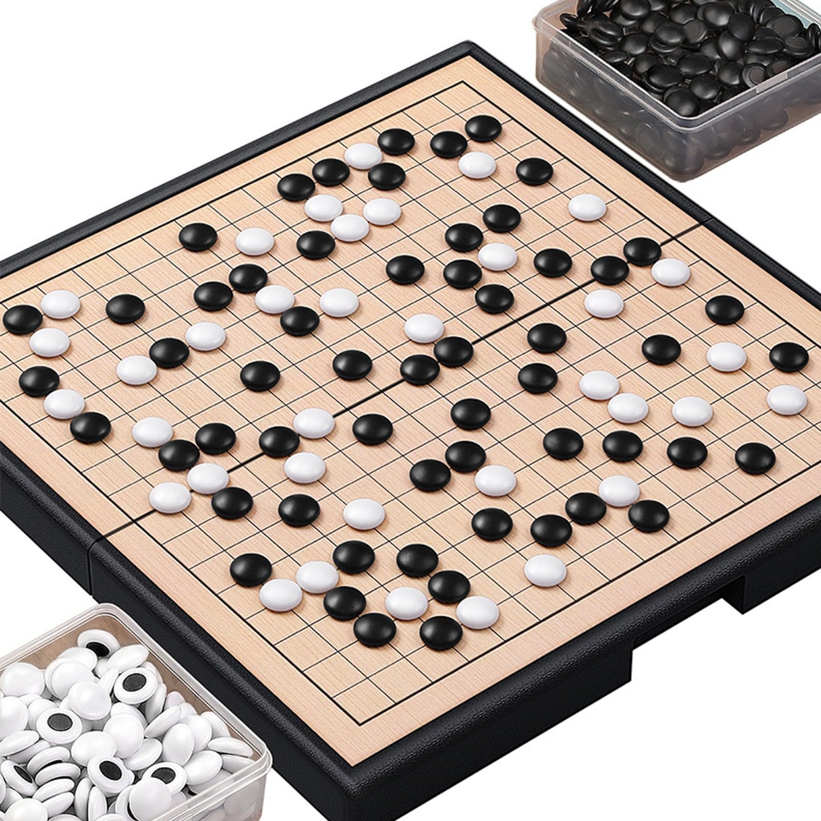 Jeu d'échecs Go avec Plateau magnétique Pliable, léger et étanche, idéal comme Cadeau pour Les Amateurs de Jeux(Yellow,A)
