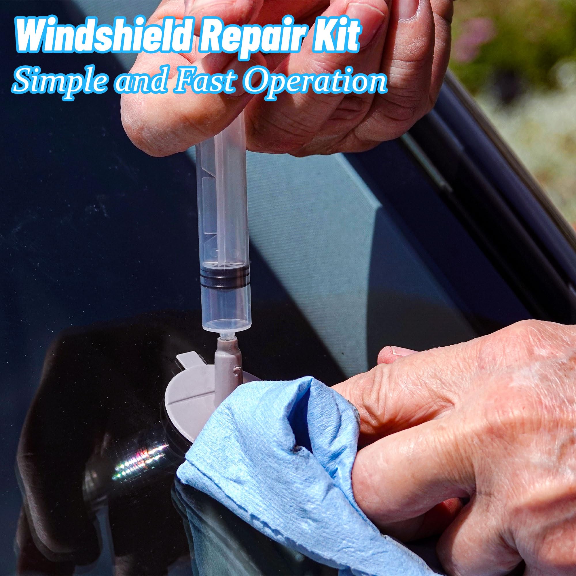 8 Pcs Windshield Repair Kit, New Windshield Crack Repair Kit Car Glass Repair Kit, Fluid Quick Windshield Repair for Chips and Cracks, Star-Shaped Crack
