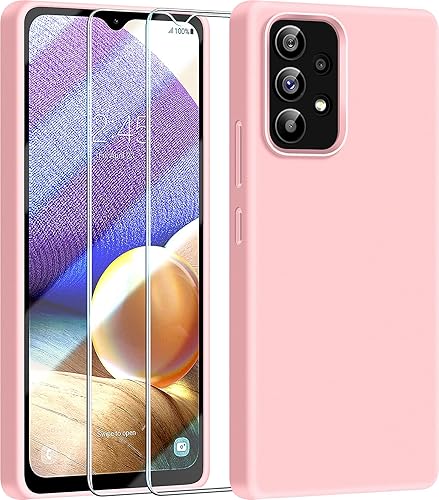 Dssairo Funda 3 en 1 para Samsung Galaxy A32 5G, con 2 protectores de pantalla, protección de cámara, silicona líquida, delgada, a prueba de golpes,