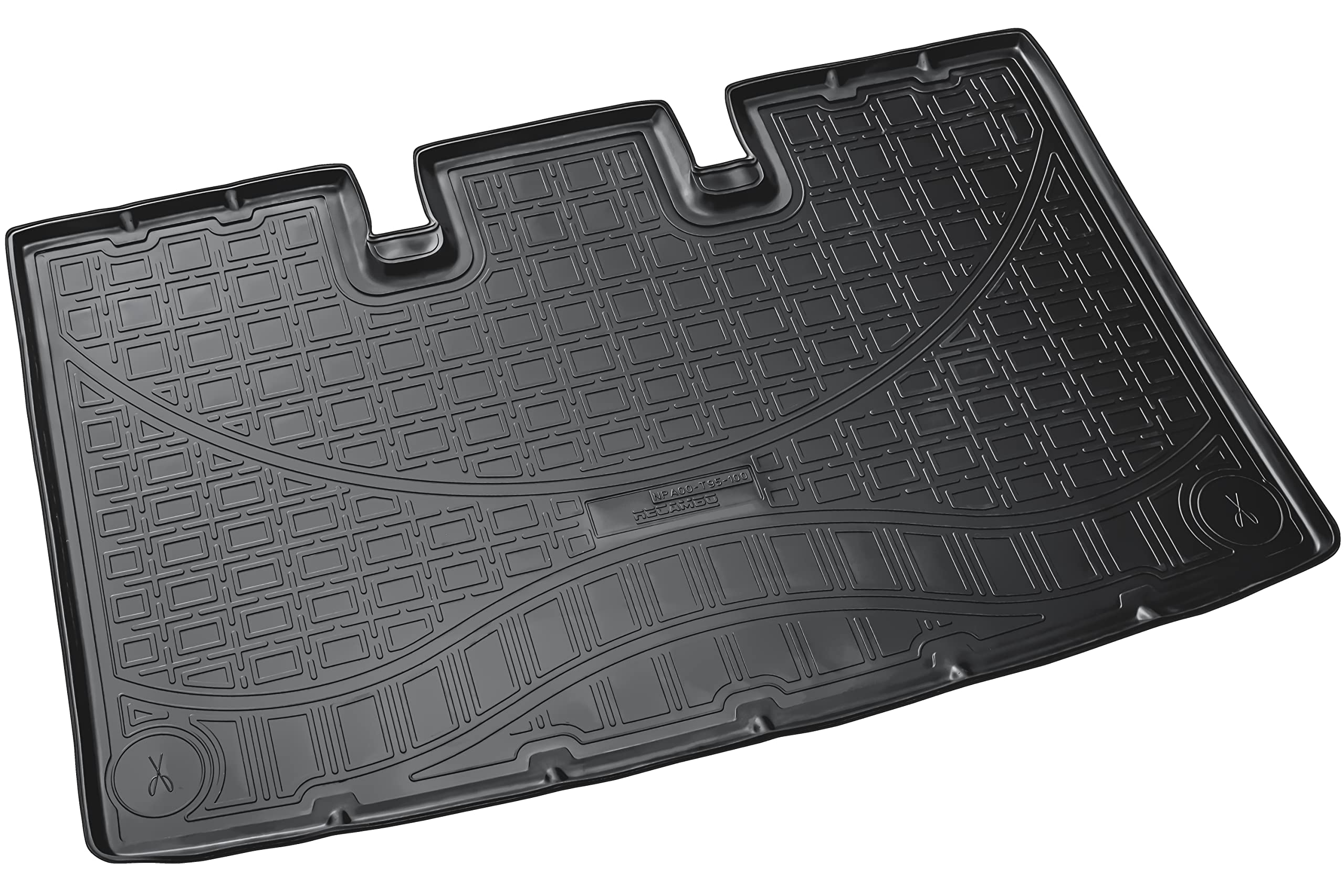 Recambo Alfombrilla de Goma para Maletero para VW T5, VW T6, Caravelle, Distancia Corta Entre Ejes, a Partir de 2003, Ajuste Borde