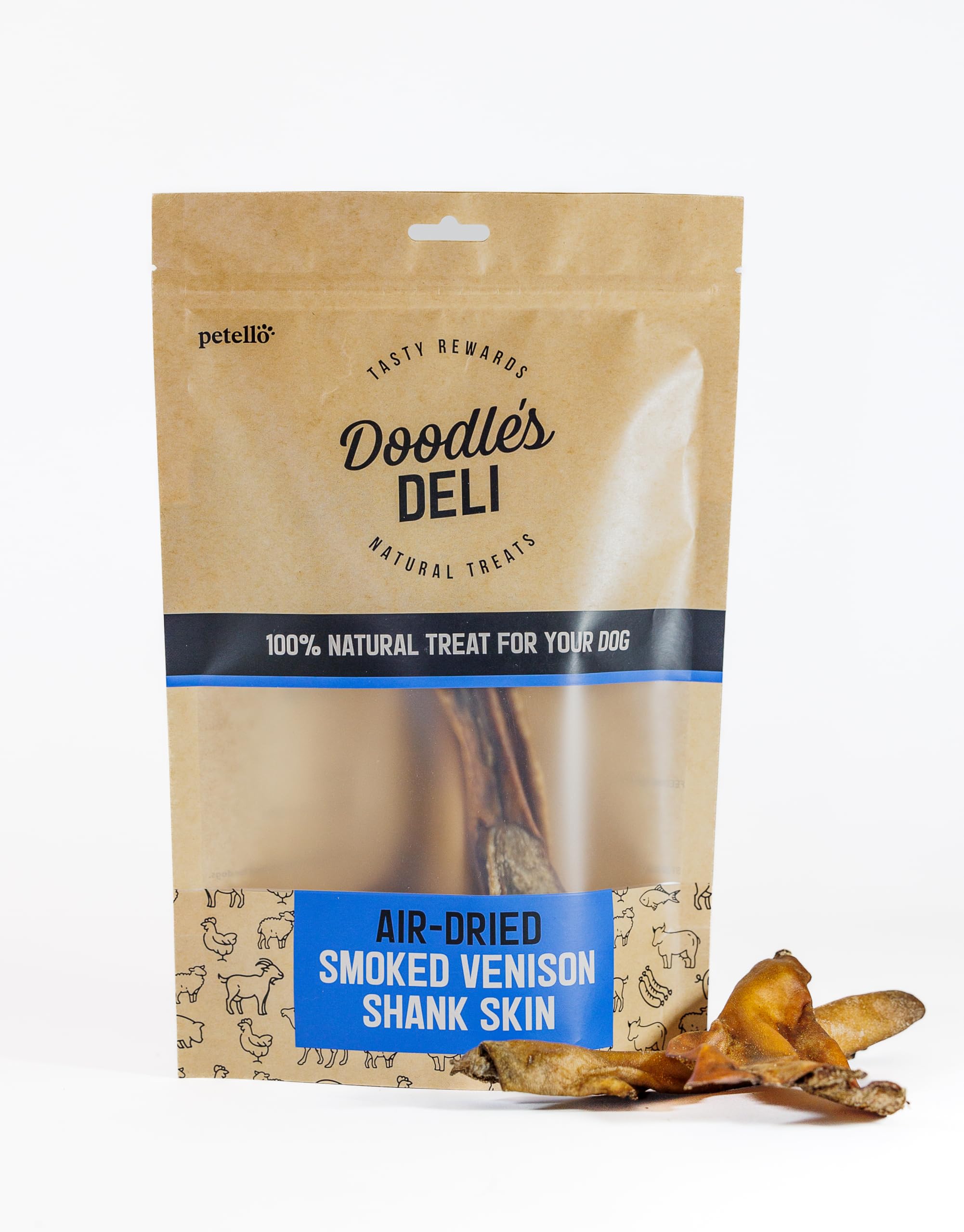 Doodles Deli Air Dried Venison Shank Skin Dog Treats Natural Dog Chew High Protein, Low Fat Long Lasting Dental Treat for Dogs 50g - Image 3