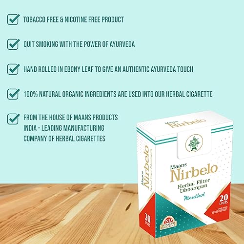 Miniatura 6 de Filtro de hierbas Dhoompan, 100% libre de tabaco y nicotina para dejar de fumar, 200 cigarrillos, paquete de 10, doble sabor a manzana