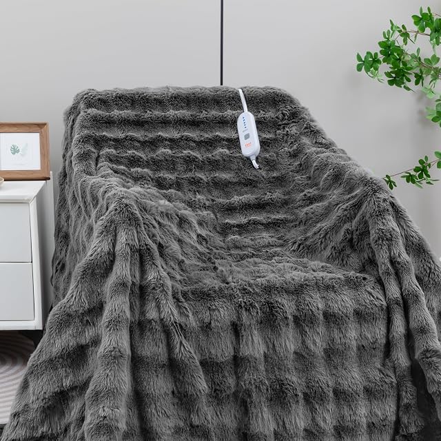 Electric Heated Blanket Soft Thick Bubble King 100"x90"