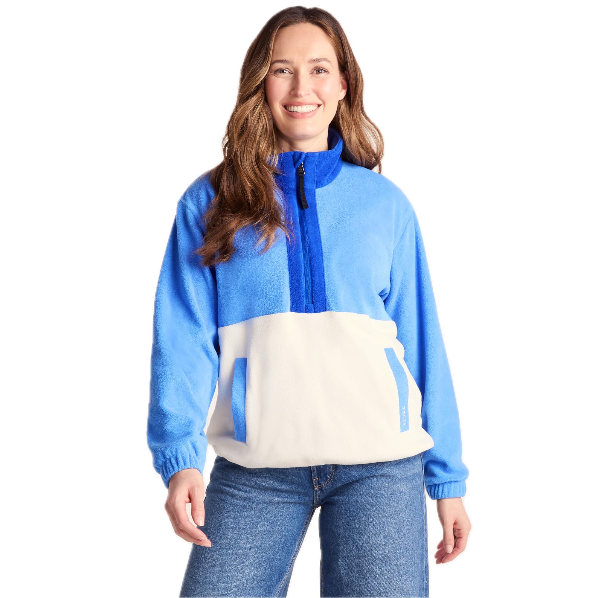 TOG24 Lowca Womens Microfleece, Lightweight, Half Zip Fleece, with Kangaroo Pockets and Toggle Hem, Ladies Fleece Jacket